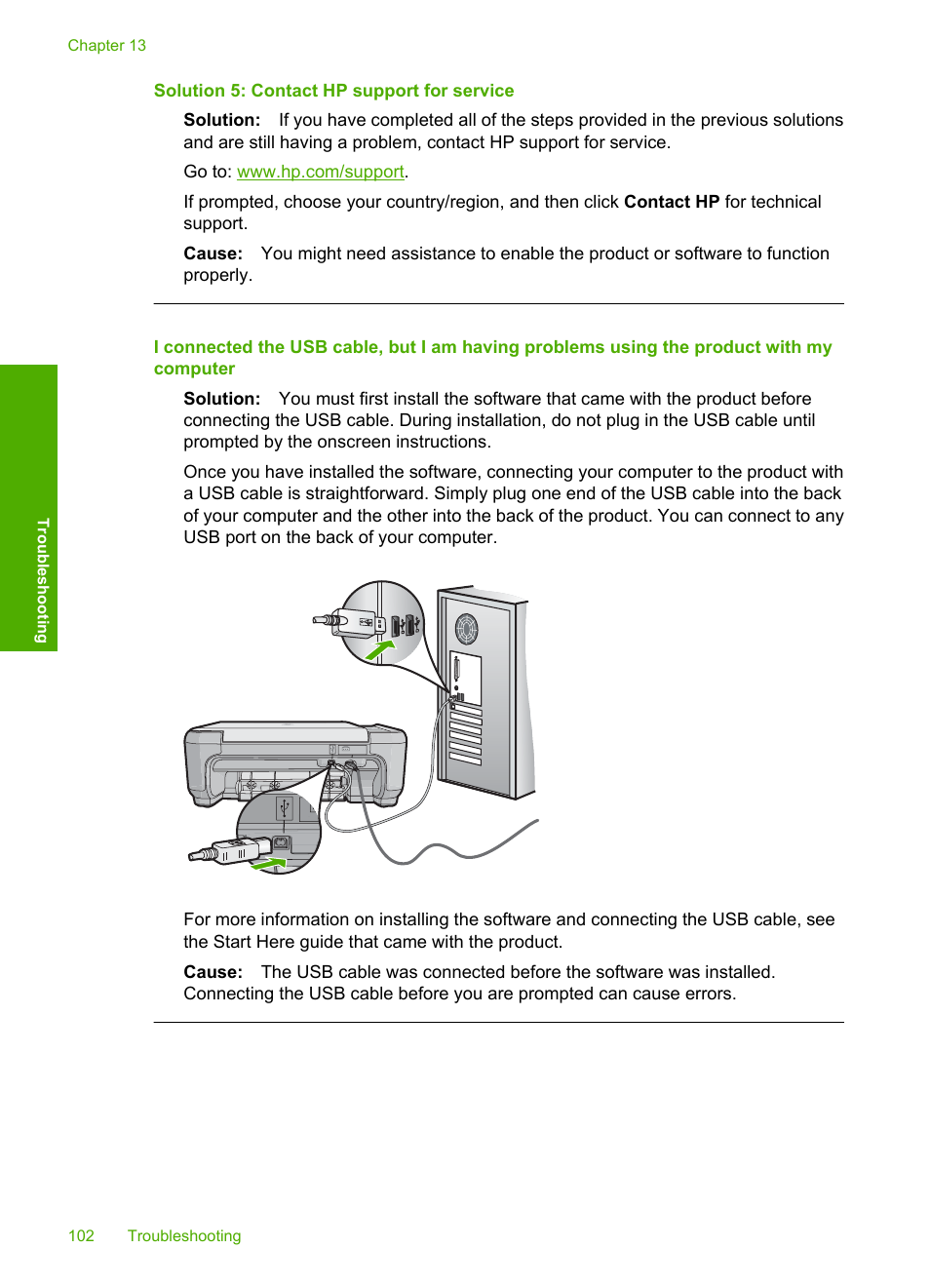 Solution 5: contact hp support for service | HP Photosmart C4580 All-in-One Printer User Manual | Page 105 / 261