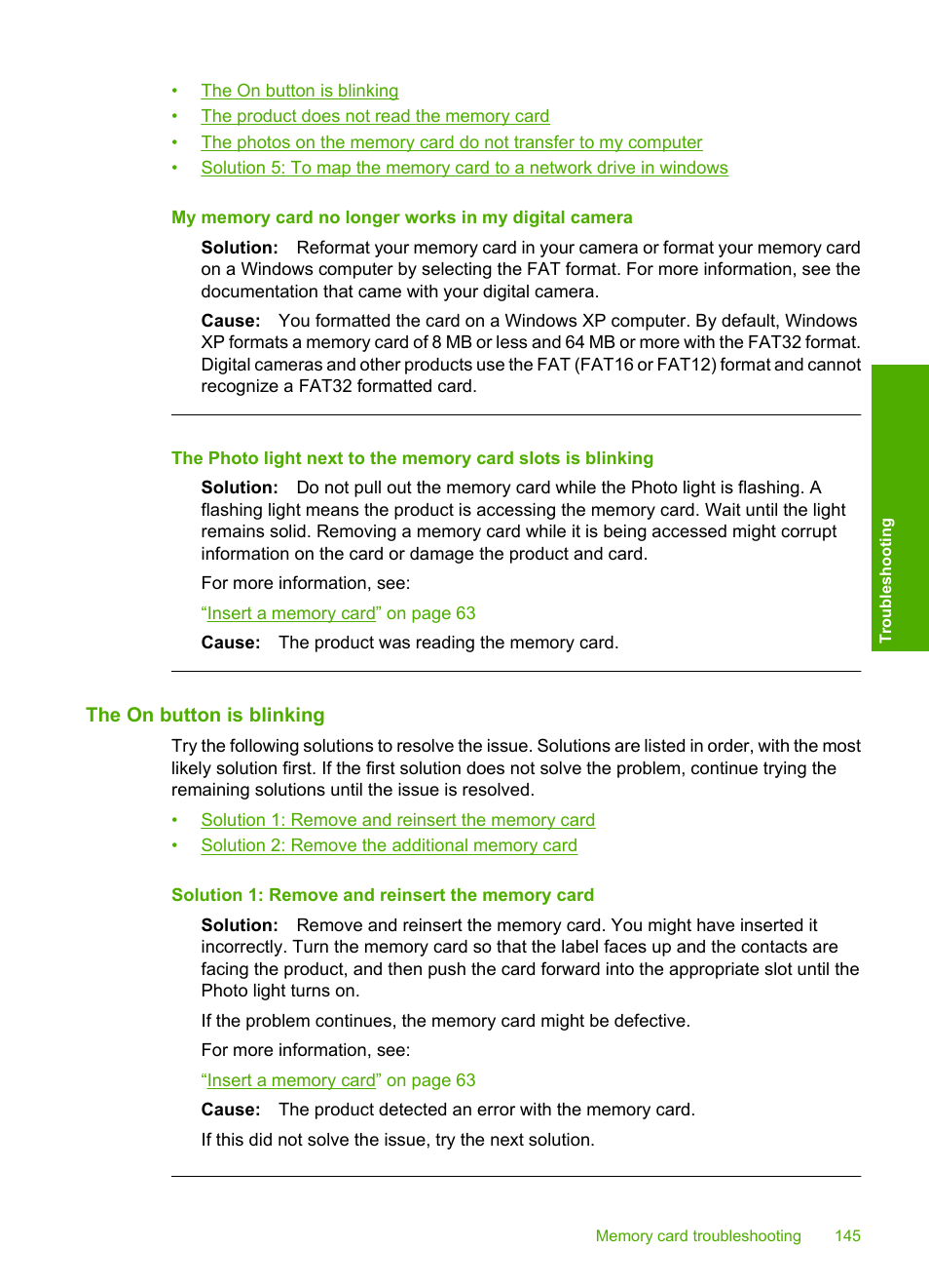 The on button is blinking | HP Photosmart C4580 All-in-One Printer User Manual | Page 148 / 261