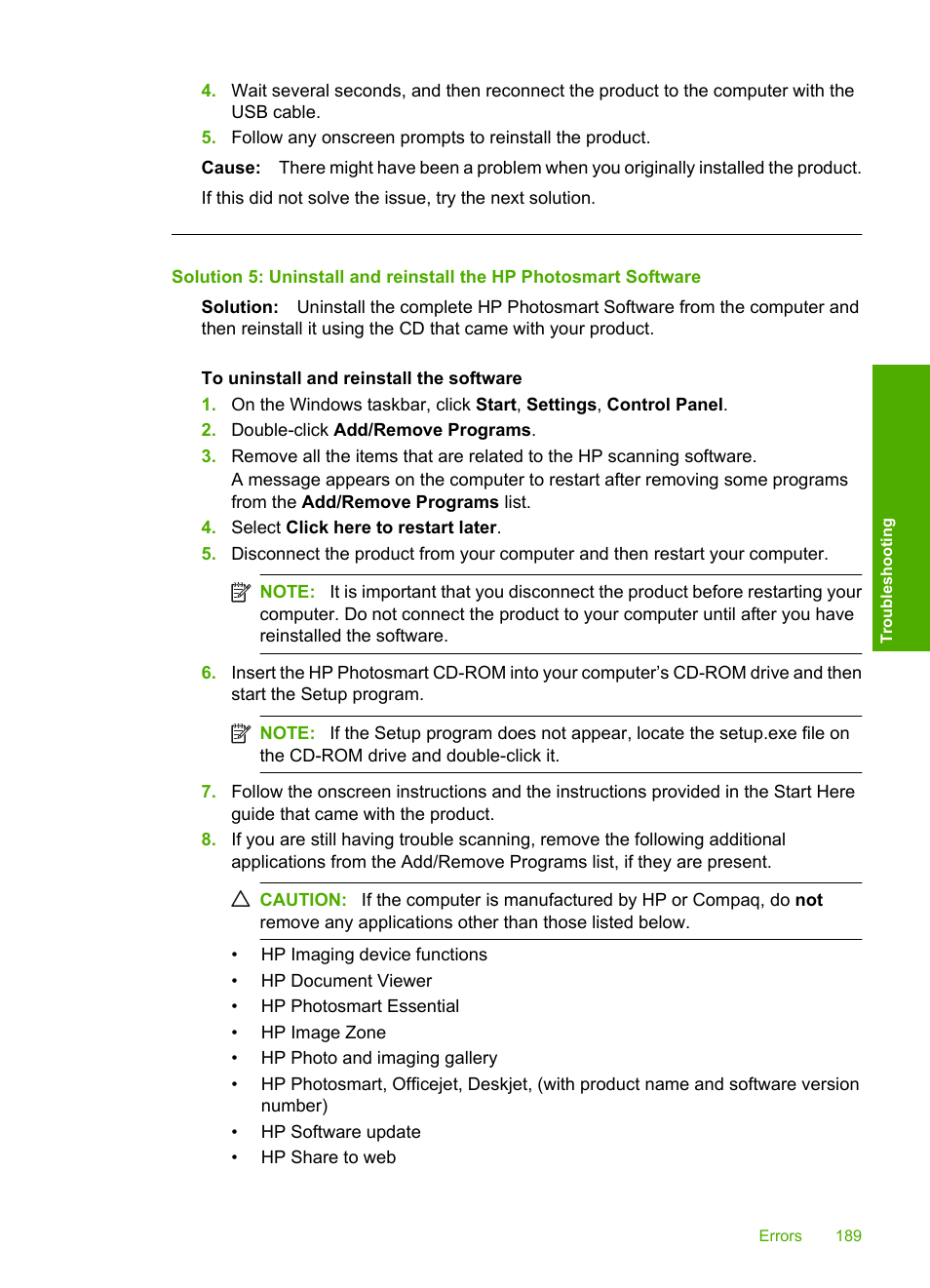 HP Photosmart C4580 All-in-One Printer User Manual | Page 192 / 261