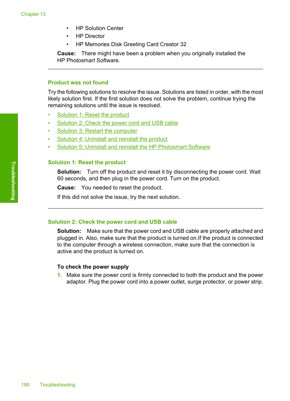 Product was not found | HP Photosmart C4580 All-in-One Printer User Manual | Page 193 / 261