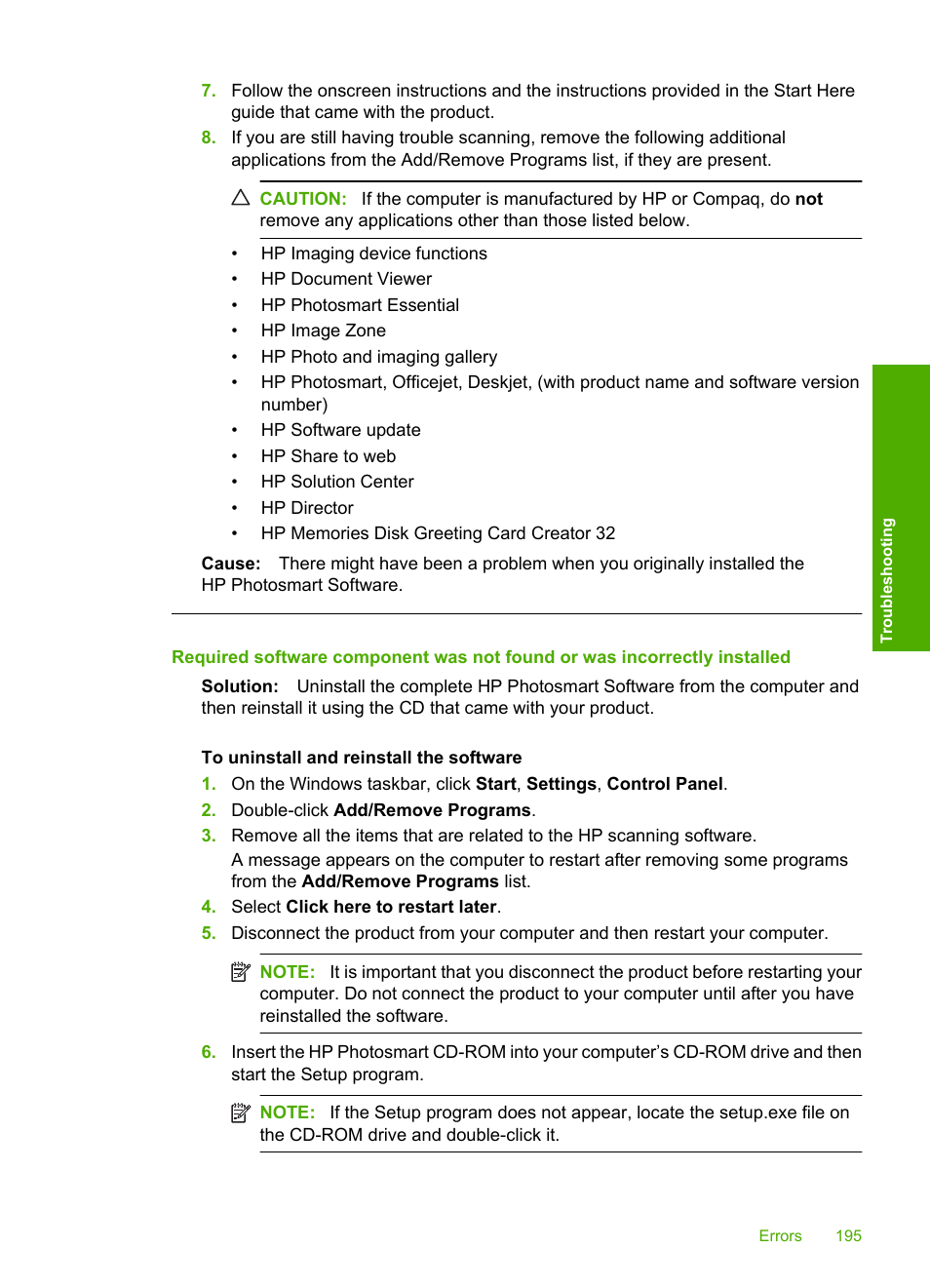 HP Photosmart C4580 All-in-One Printer User Manual | Page 198 / 261
