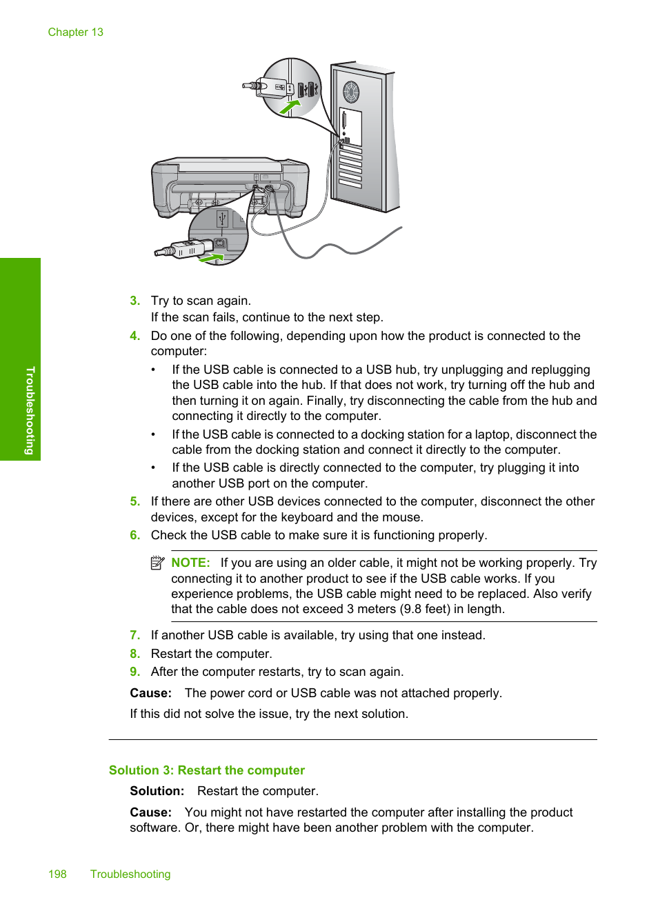 Solution 3: restart the computer | HP Photosmart C4580 All-in-One Printer User Manual | Page 201 / 261