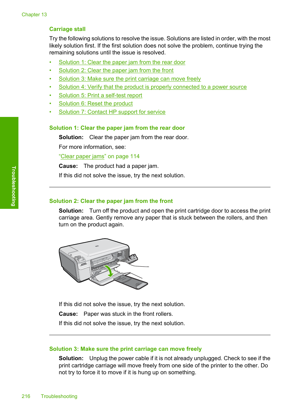 Carriage stall | HP Photosmart C4580 All-in-One Printer User Manual | Page 219 / 261