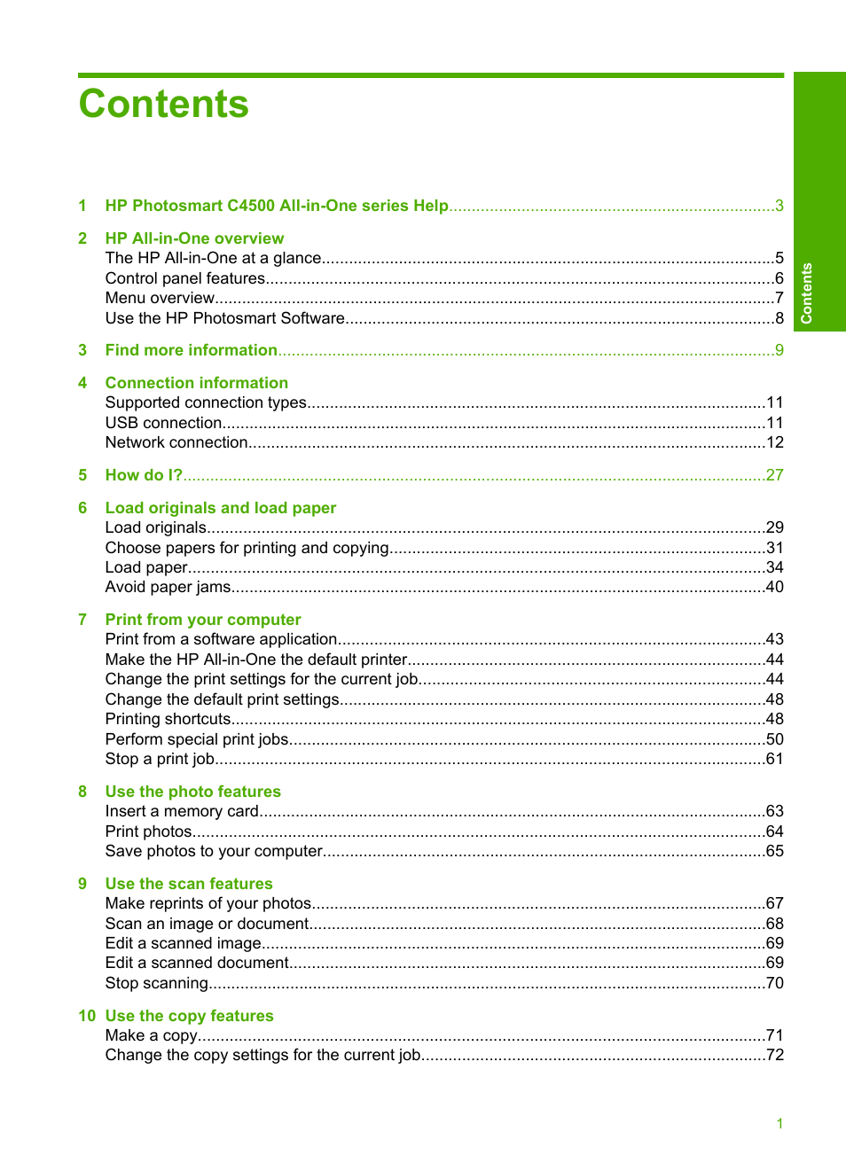 HP Photosmart C4580 All-in-One Printer User Manual | Page 4 / 261