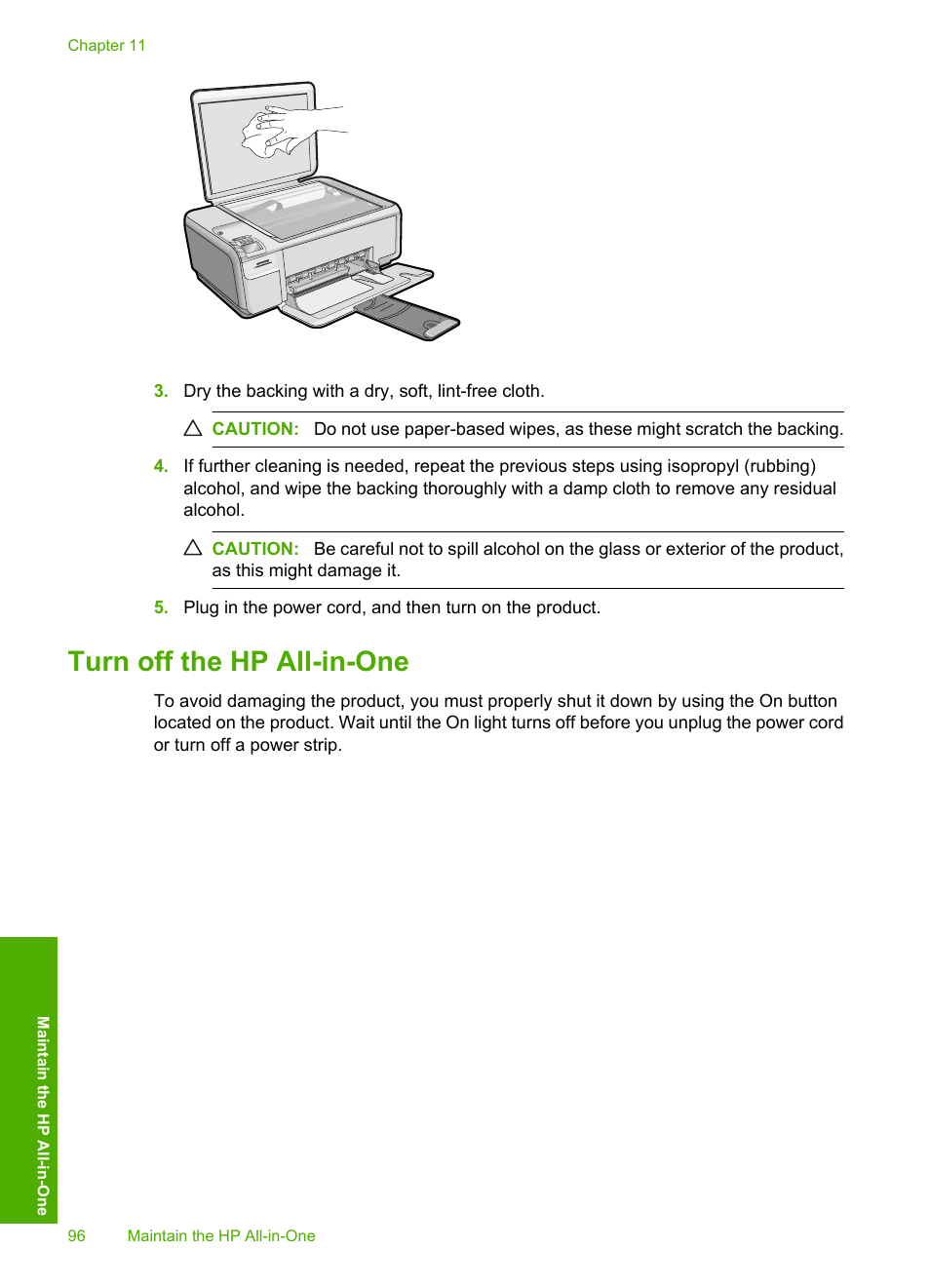 Turn off the hp all-in-one | HP Photosmart C4580 All-in-One Printer User Manual | Page 99 / 261