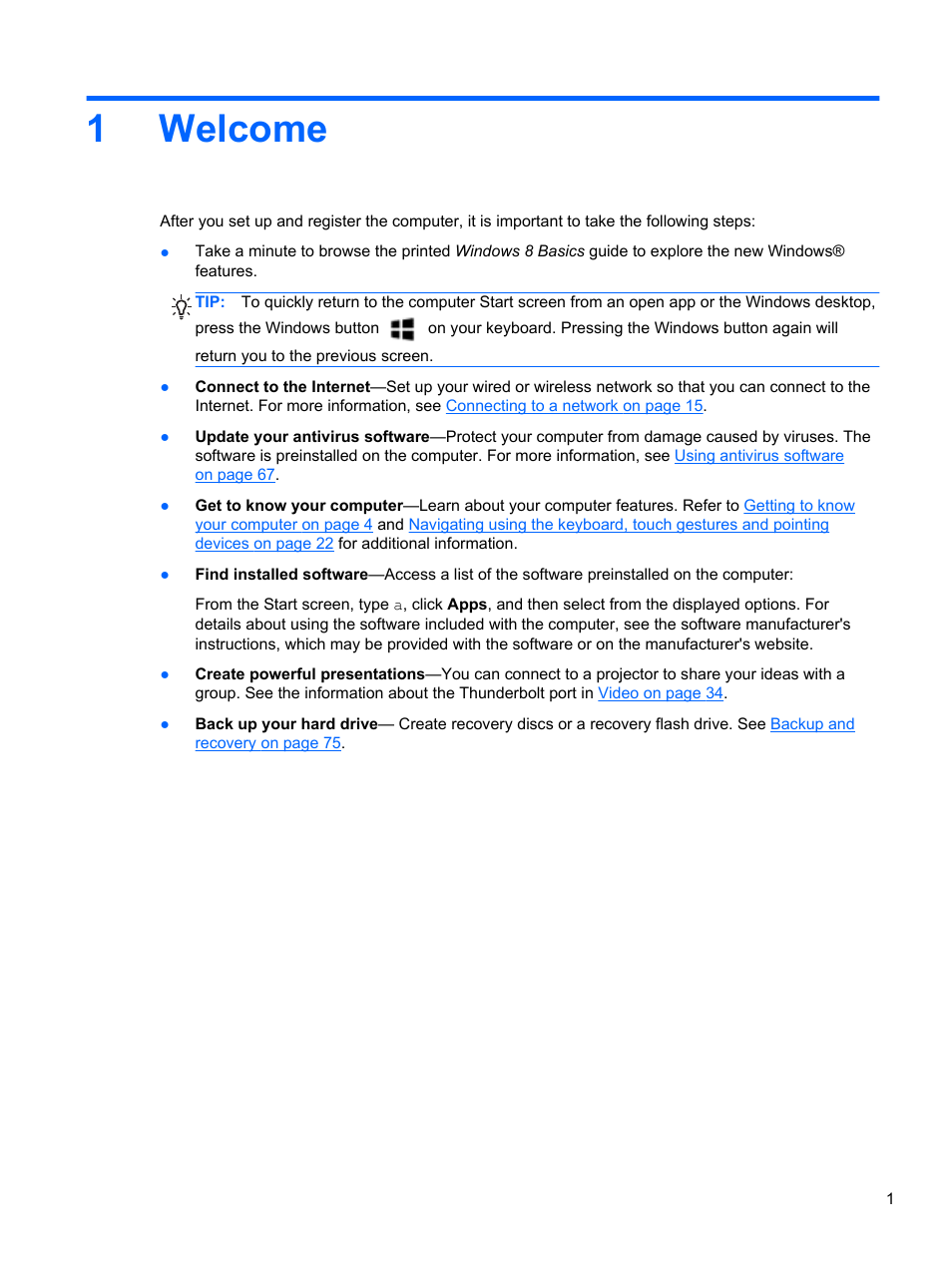 Welcome, 1 welcome, 1welcome | HP ZBook 17 Mobile Workstation User Manual | Page 11 / 111