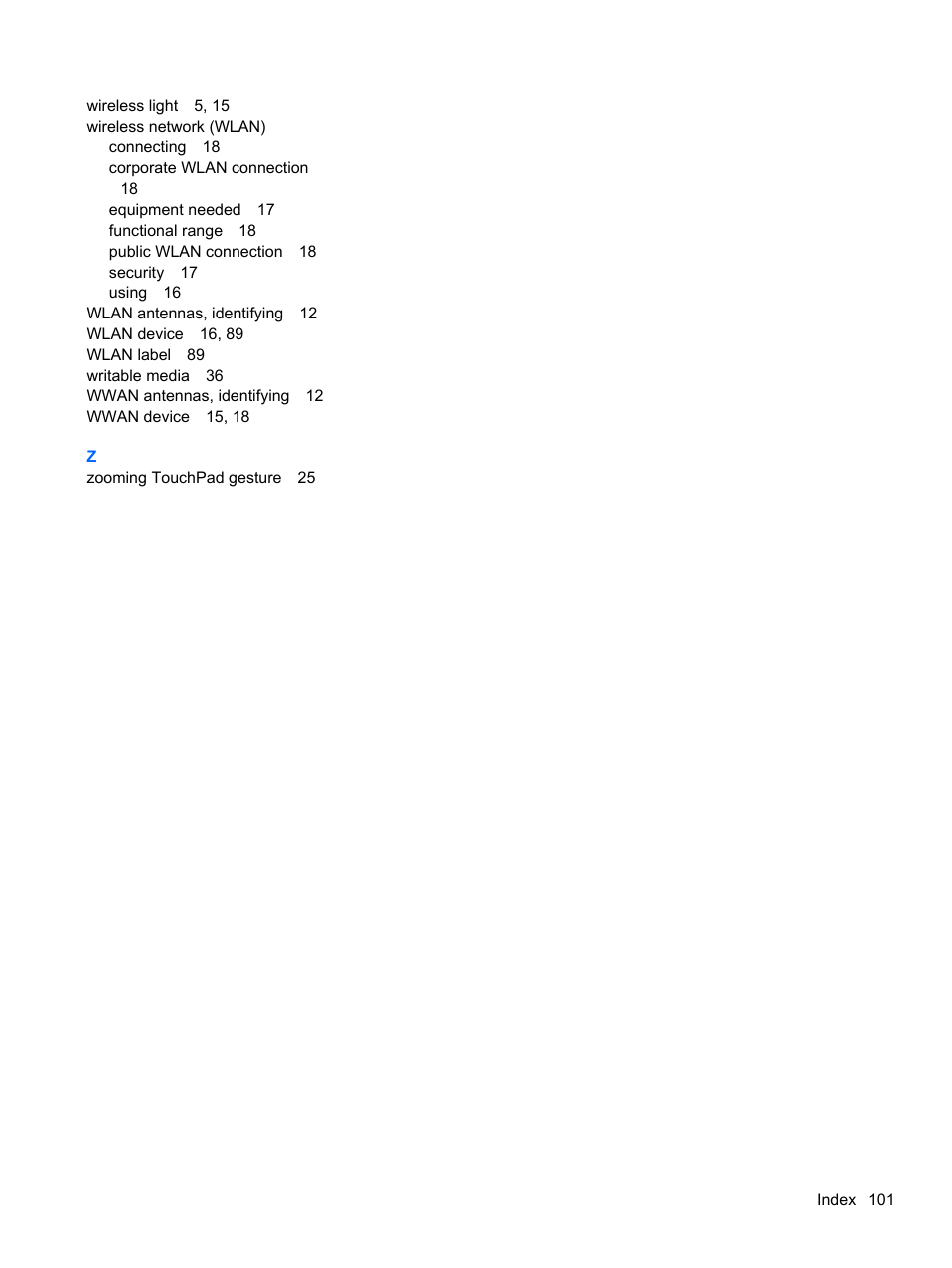 HP ZBook 17 Mobile Workstation User Manual | Page 111 / 111