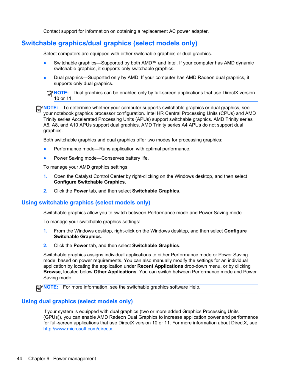 Using switchable graphics (select models only), Using dual graphics (select models only) | HP ZBook 17 Mobile Workstation User Manual | Page 54 / 111