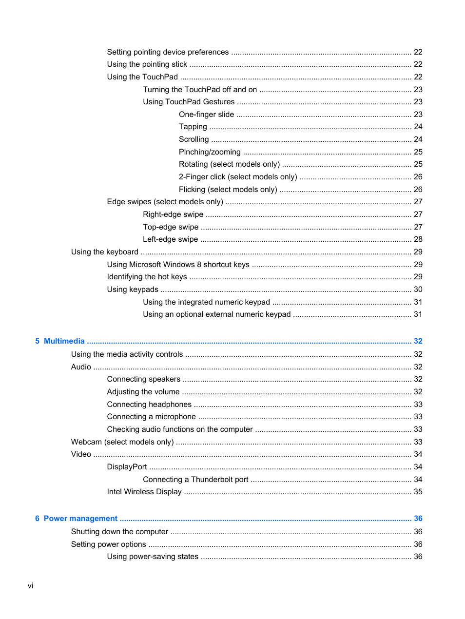 HP ZBook 17 Mobile Workstation User Manual | Page 6 / 111