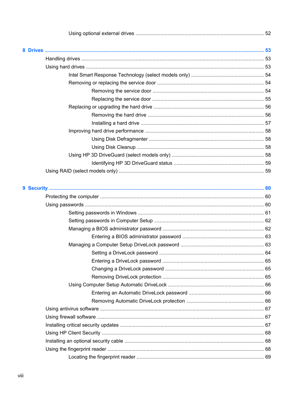 HP ZBook 17 Mobile Workstation User Manual | Page 8 / 111