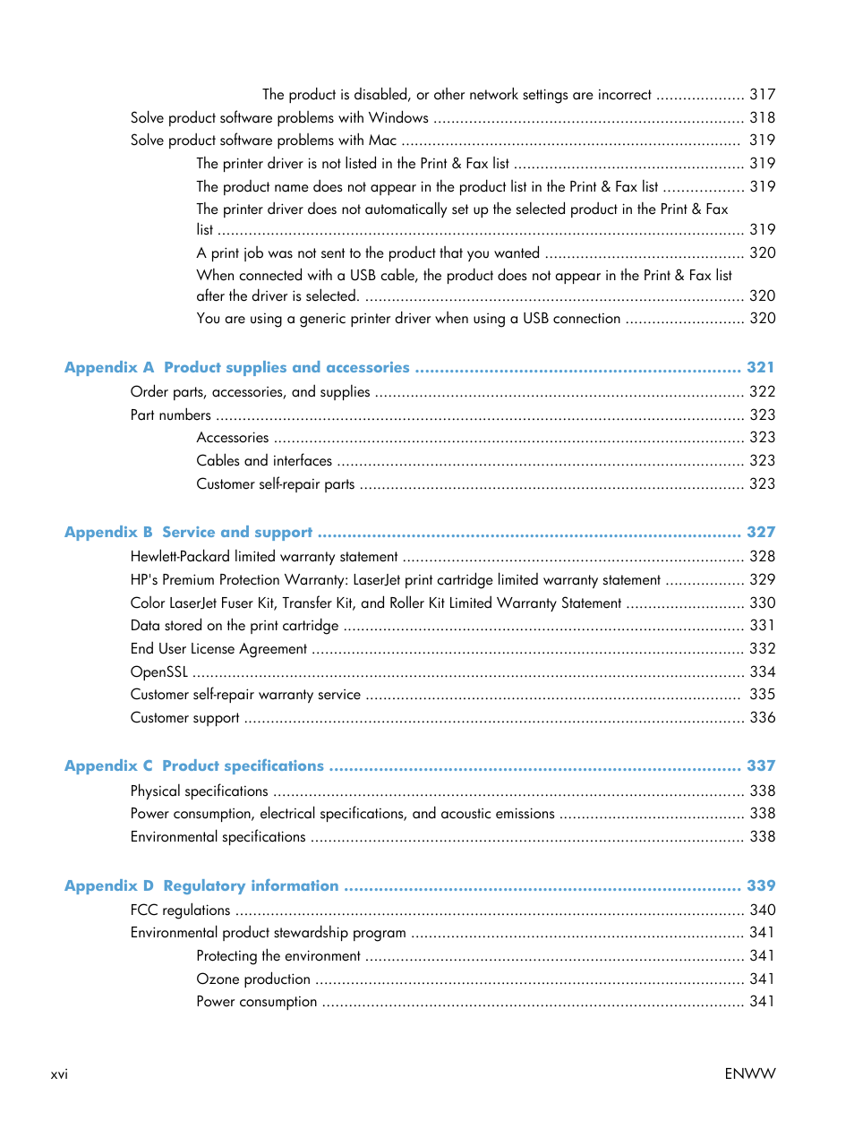 HP Color LaserJet Enterprise CM4540 MFP series User Manual | Page 18 / 386
