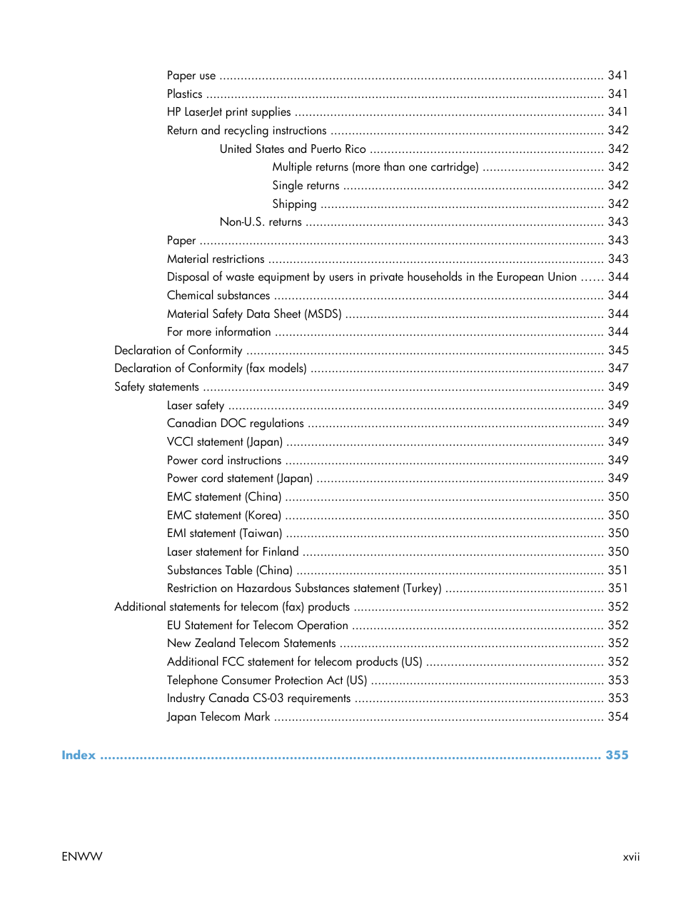 HP Color LaserJet Enterprise CM4540 MFP series User Manual | Page 19 / 386