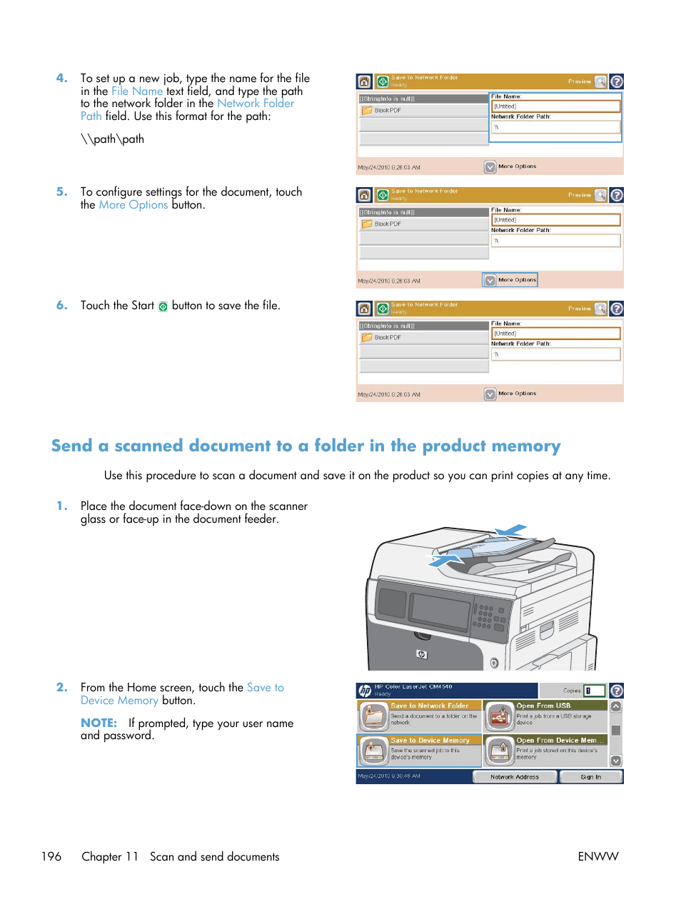 HP Color LaserJet Enterprise CM4540 MFP series User Manual | Page 216 / 386