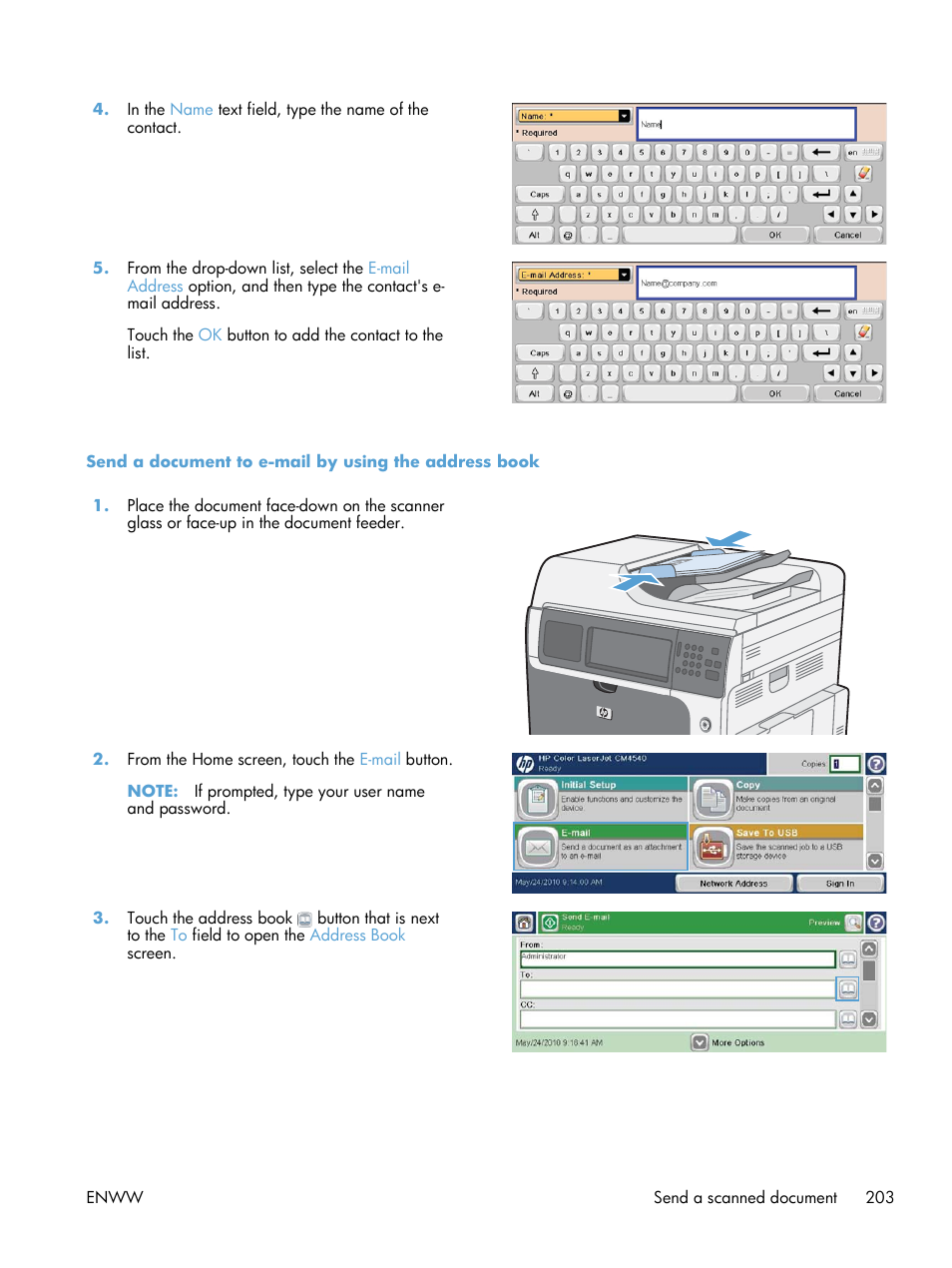 HP Color LaserJet Enterprise CM4540 MFP series User Manual | Page 223 / 386