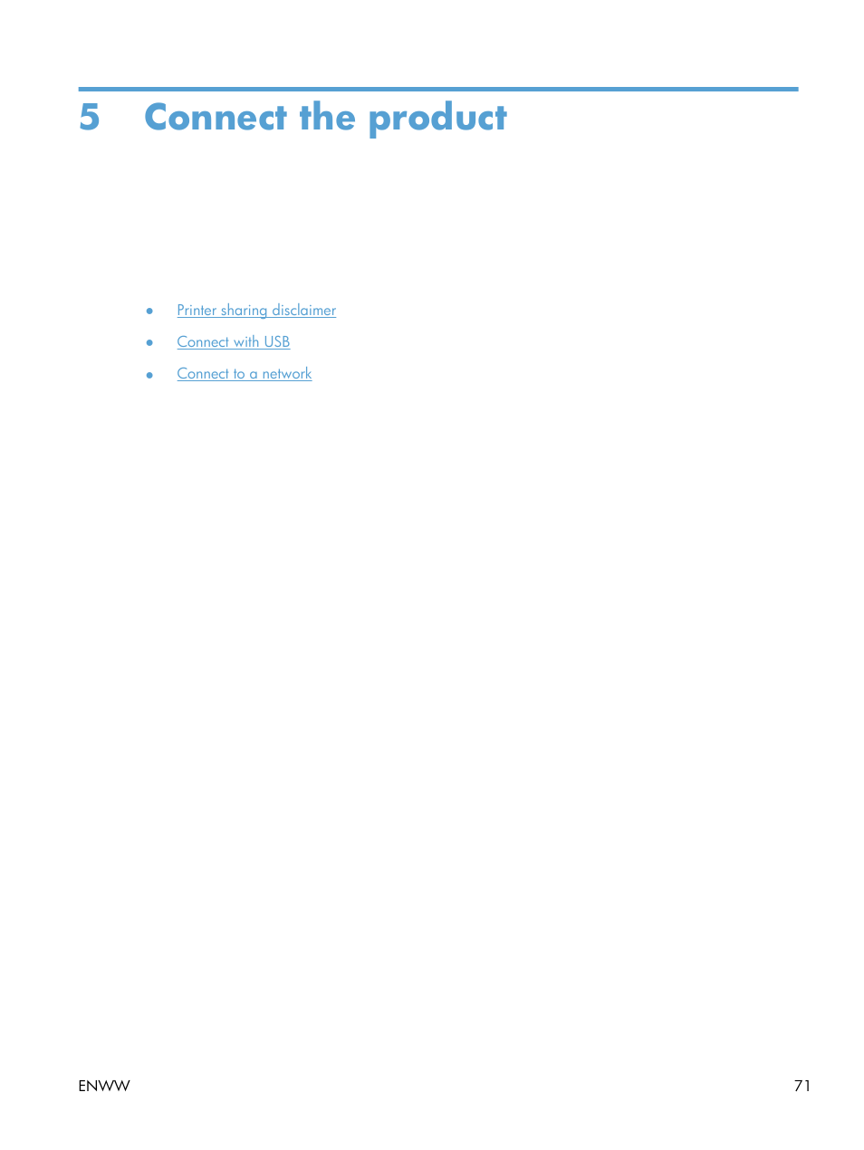 Connect the product, 5 connect the product | HP Color LaserJet Enterprise CM4540 MFP series User Manual | Page 91 / 386