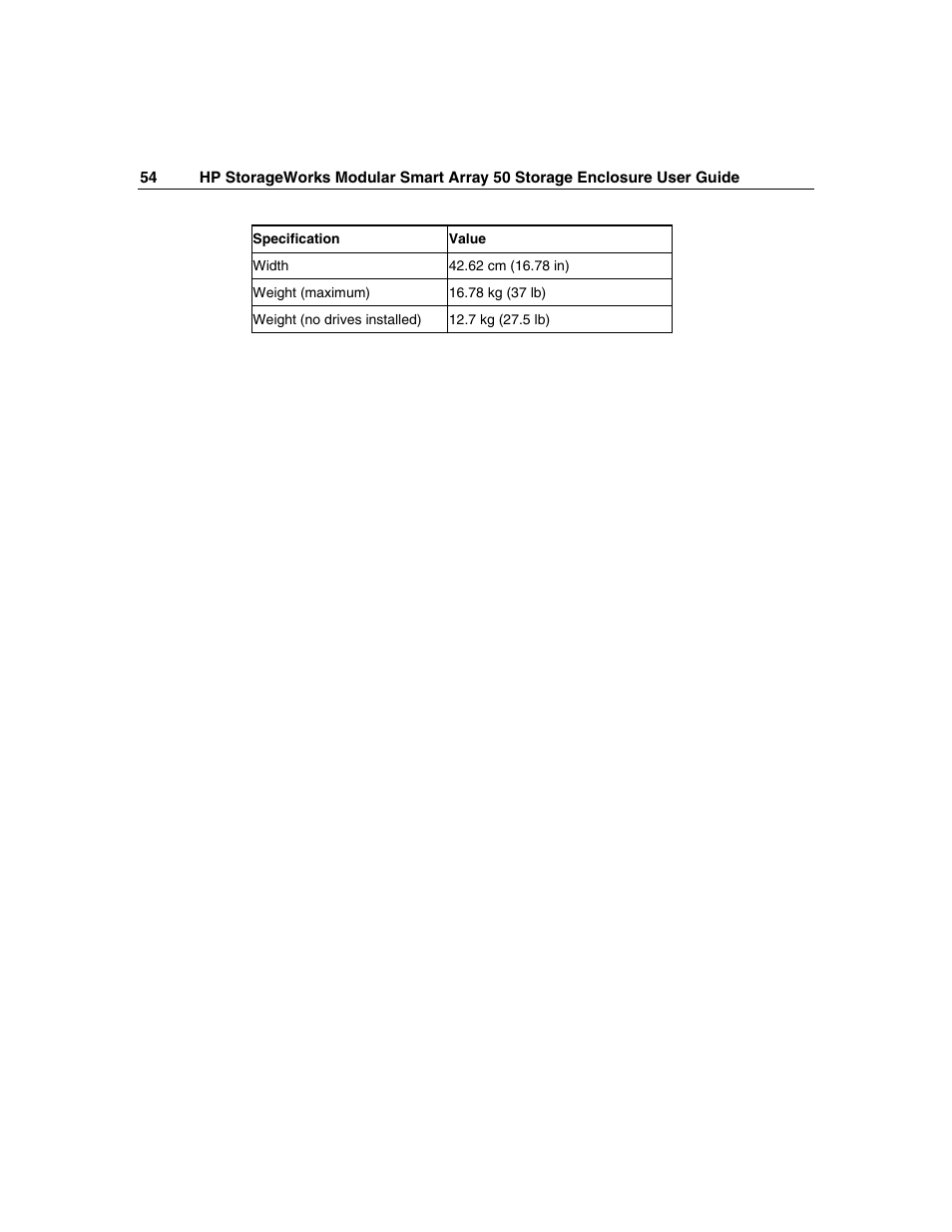 HP 50 Modular Smart Array User Manual | Page 54 / 63