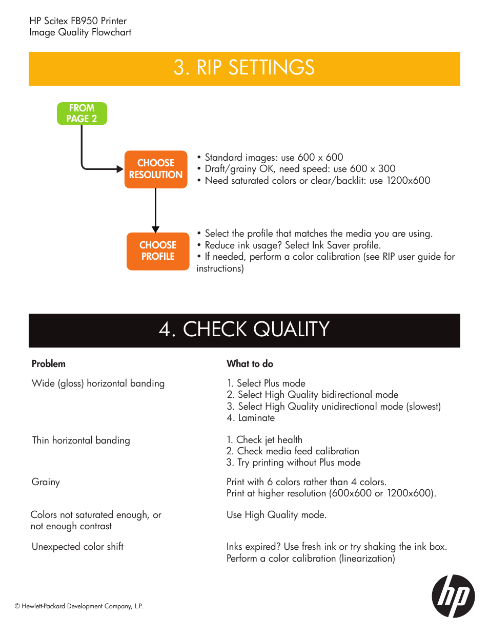 Rip settings, Check quality | HP Scitex FB950 Printer series User Manual | Page 125 / 127