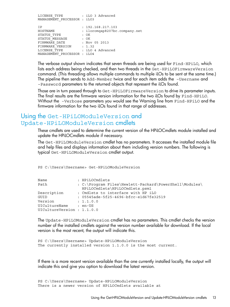 HP Scripting Tools for Windows PowerShell User Manual | Page 13 / 25