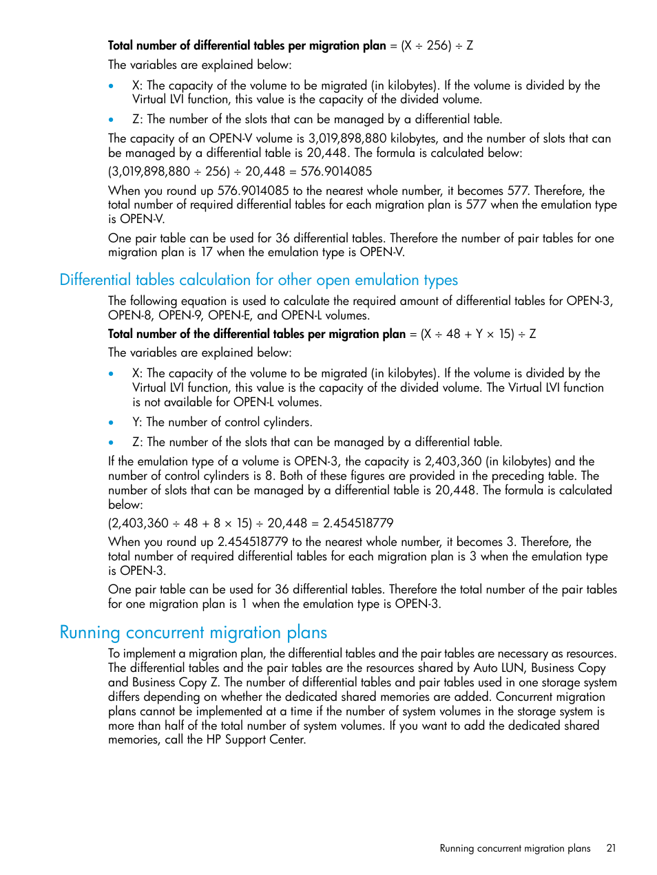 Running concurrent migration plans | HP XP Racks User Manual | Page 21 / 56