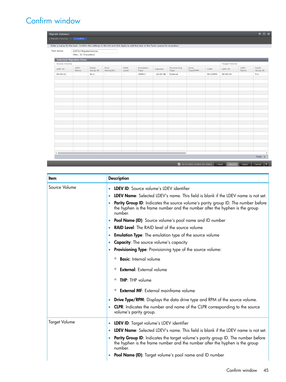 Confirm window | HP XP Racks User Manual | Page 45 / 56