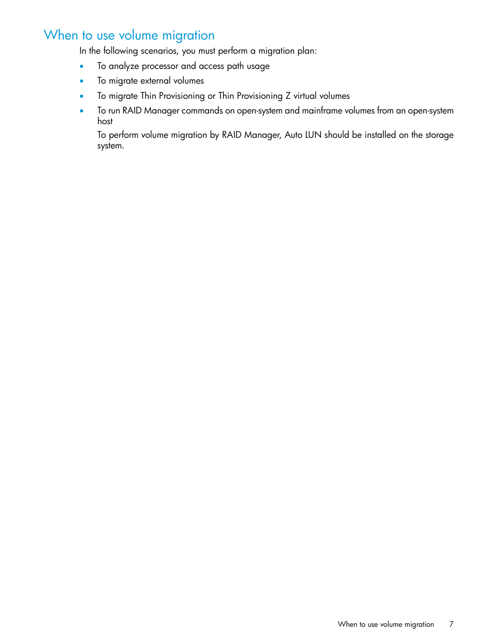 When to use volume migration | HP XP Racks User Manual | Page 7 / 56