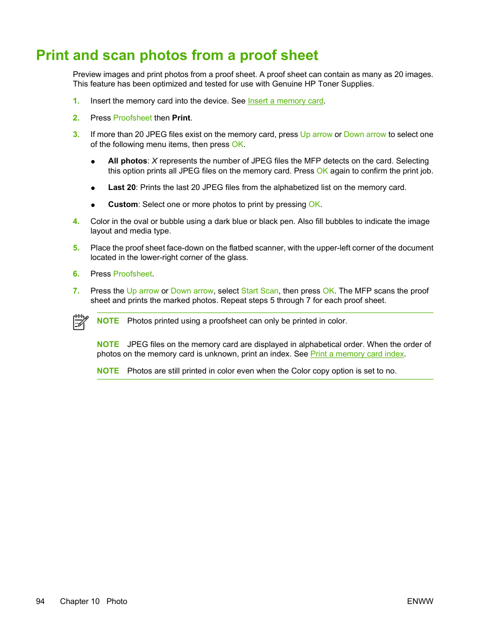 Print and scan photos from a proof sheet | HP Color LaserJet CM1015CM1017 Multifunction Printer series User Manual | Page 108 / 264