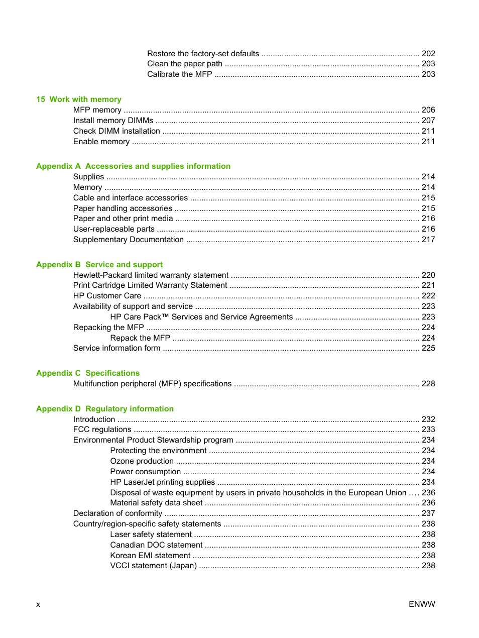 HP Color LaserJet CM1015CM1017 Multifunction Printer series User Manual | Page 12 / 264