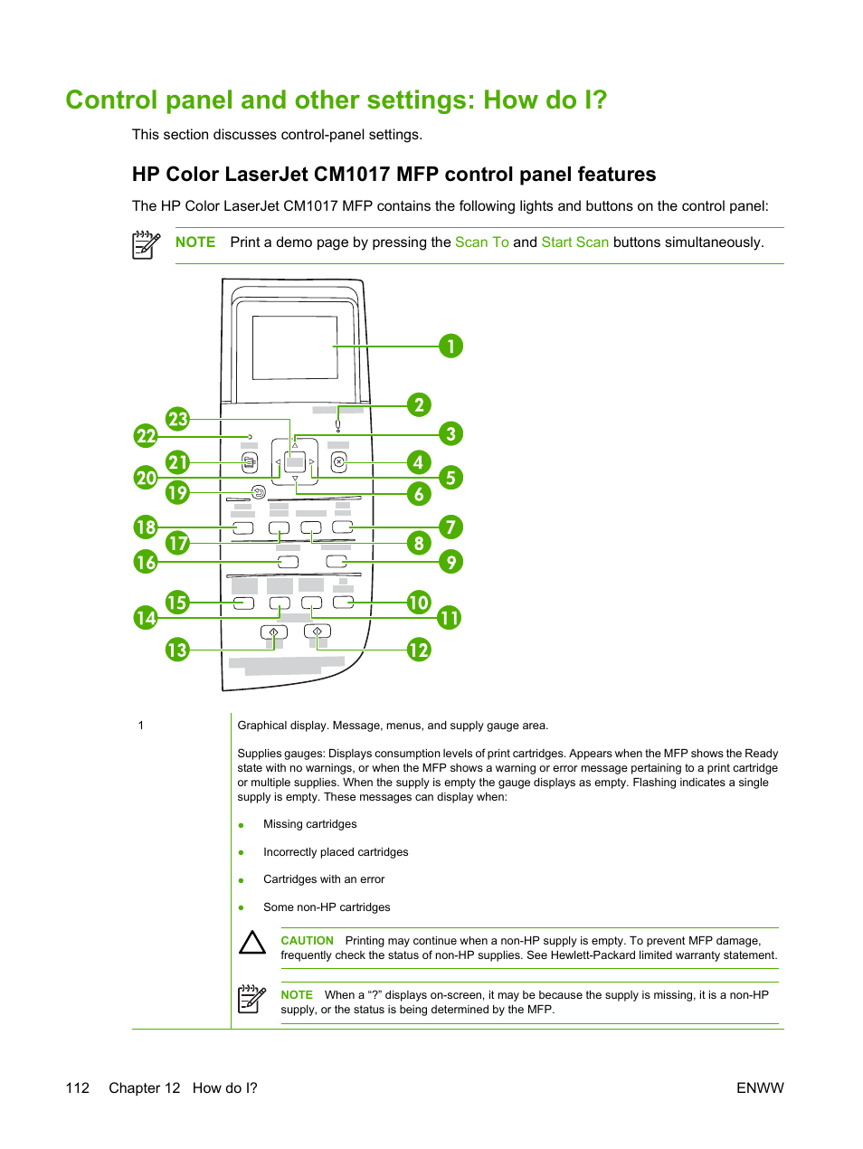 Control panel and other settings: how do i | HP Color LaserJet CM1015CM1017 Multifunction Printer series User Manual | Page 126 / 264