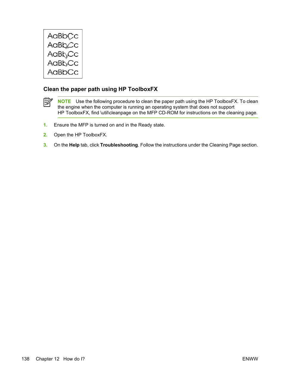 Clean the paper path using hp toolboxfx, Clean the paper path using, Hp toolboxfx | HP Color LaserJet CM1015CM1017 Multifunction Printer series User Manual | Page 152 / 264