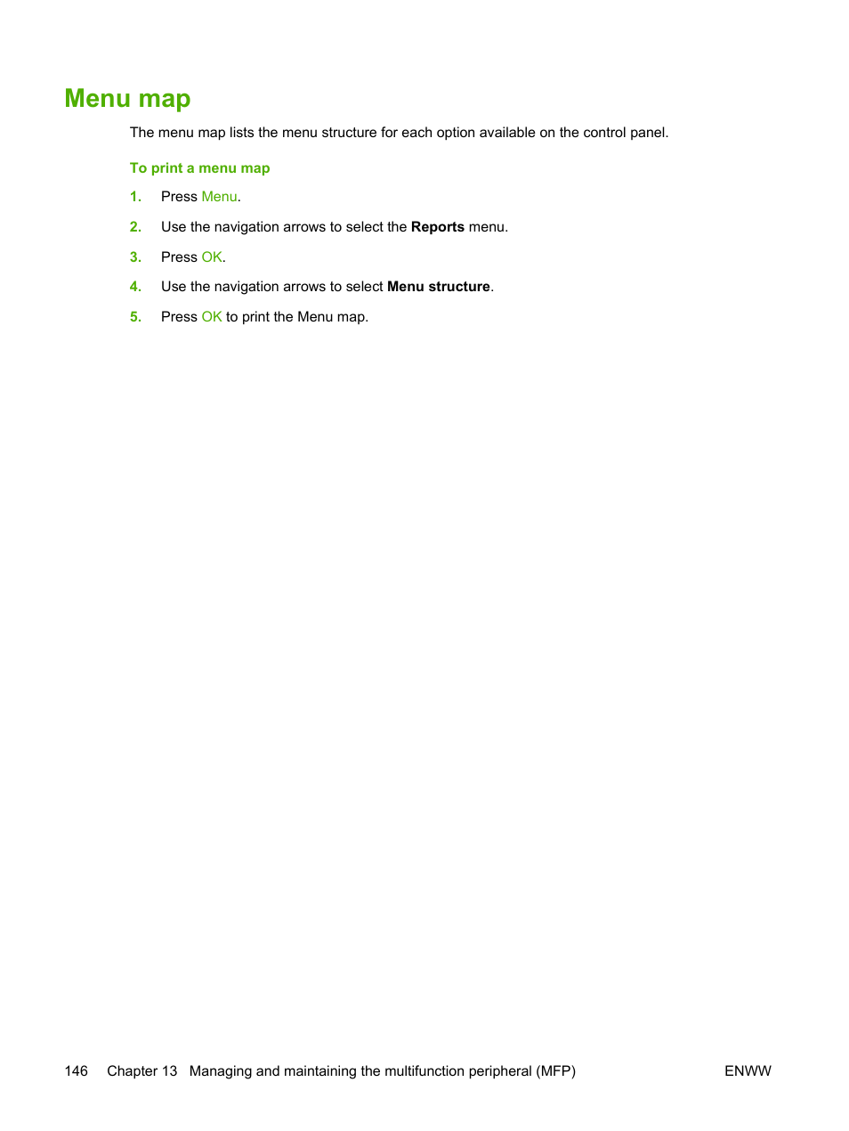 Menu map | HP Color LaserJet CM1015CM1017 Multifunction Printer series User Manual | Page 160 / 264