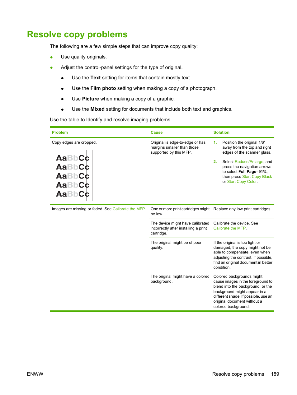 Resolve copy problems, Resolve, Copy problems | HP Color LaserJet CM1015CM1017 Multifunction Printer series User Manual | Page 203 / 264