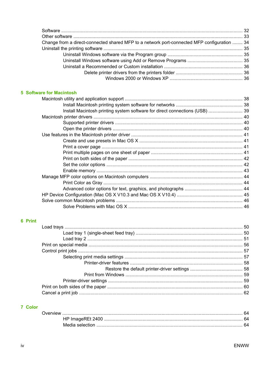 HP Color LaserJet CM1015CM1017 Multifunction Printer series User Manual | Page 6 / 264