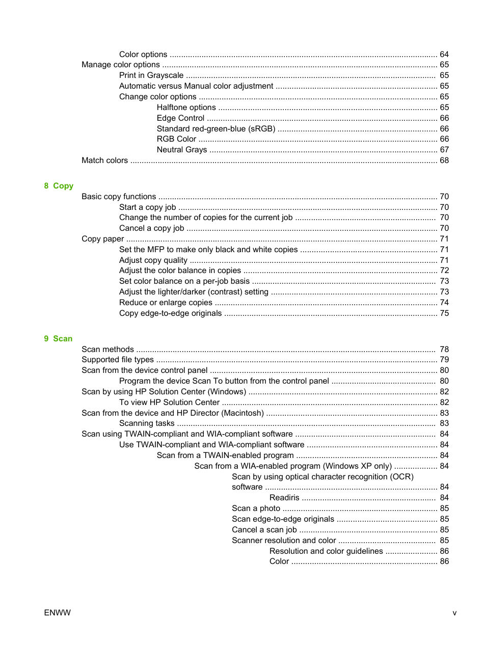 HP Color LaserJet CM1015CM1017 Multifunction Printer series User Manual | Page 7 / 264