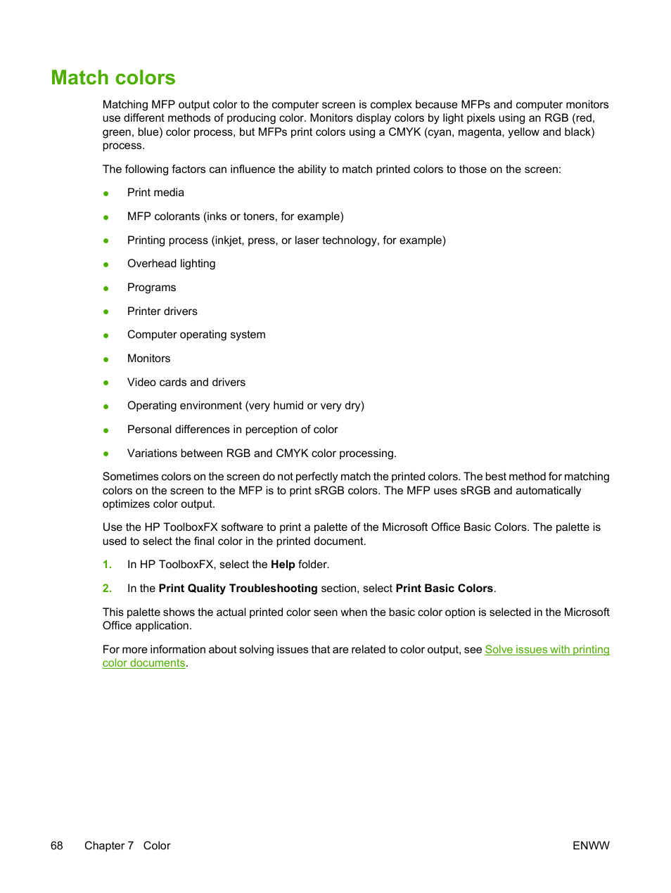 Match colors | HP Color LaserJet CM1015CM1017 Multifunction Printer series User Manual | Page 82 / 264