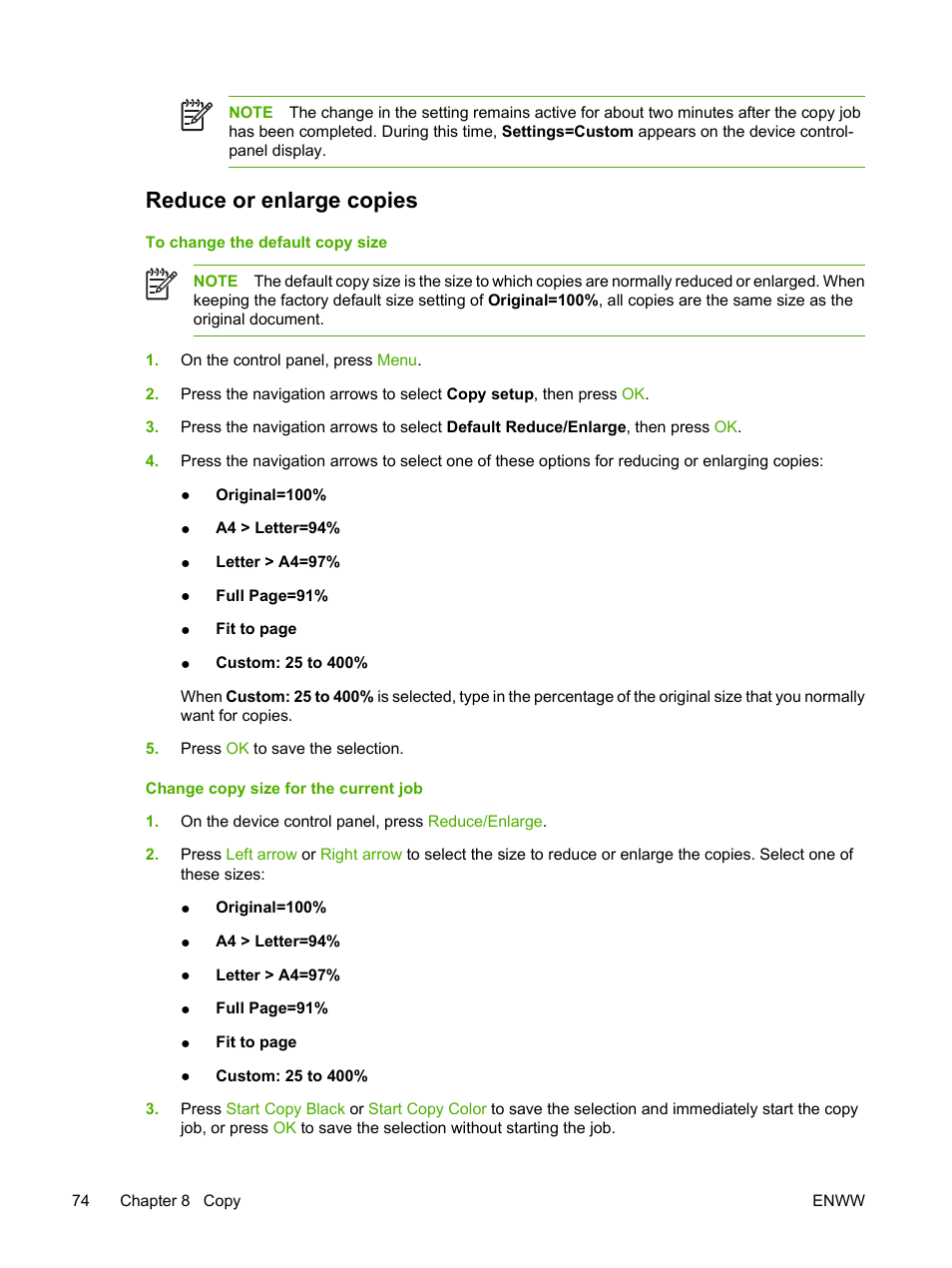 Reduce or enlarge copies | HP Color LaserJet CM1015CM1017 Multifunction Printer series User Manual | Page 88 / 264