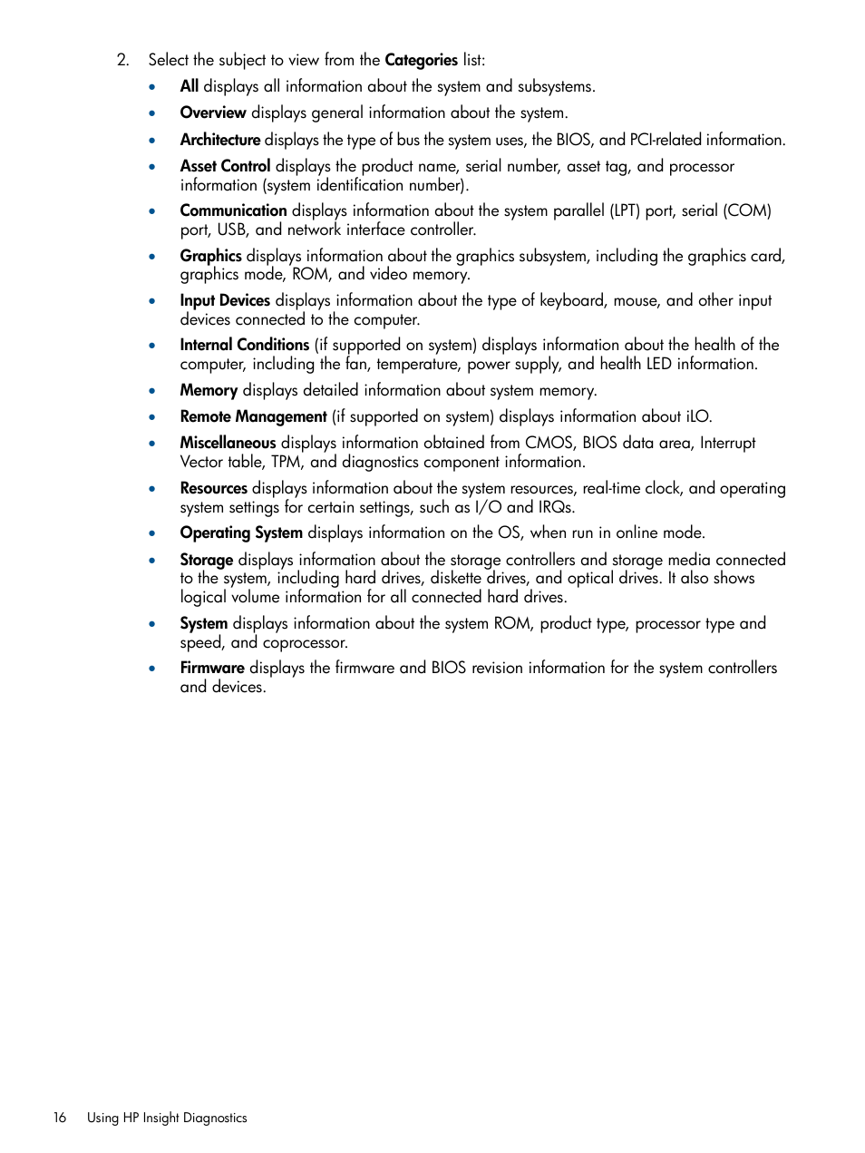 HP Insight Diagnostics Software User Manual | Page 16 / 41