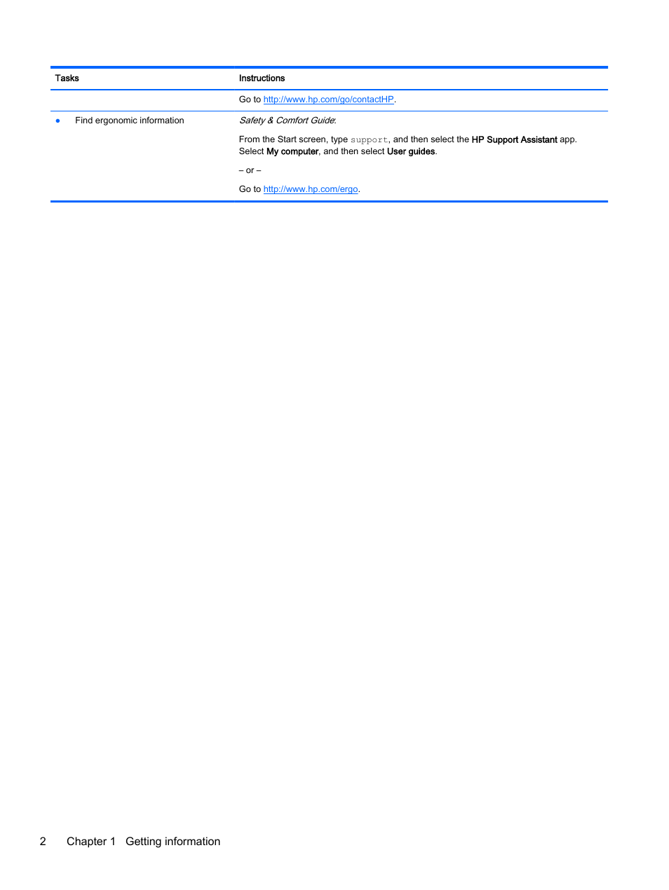 2chapter 1 getting information | HP 18-5021 All-in-One Desktop PC User Manual | Page 8 / 33