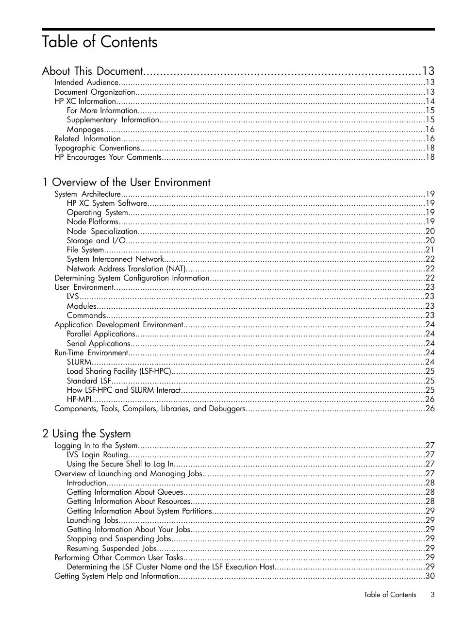 HP XC System 3.x Software User Manual | Page 3 / 118