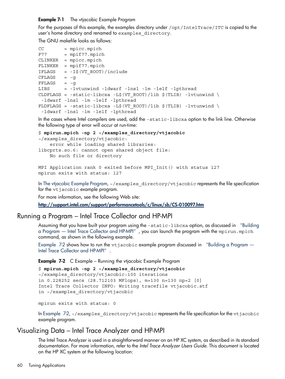 Visualizing data – intel trace analyzer and hp-mpi | HP XC System 3.x Software User Manual | Page 60 / 118