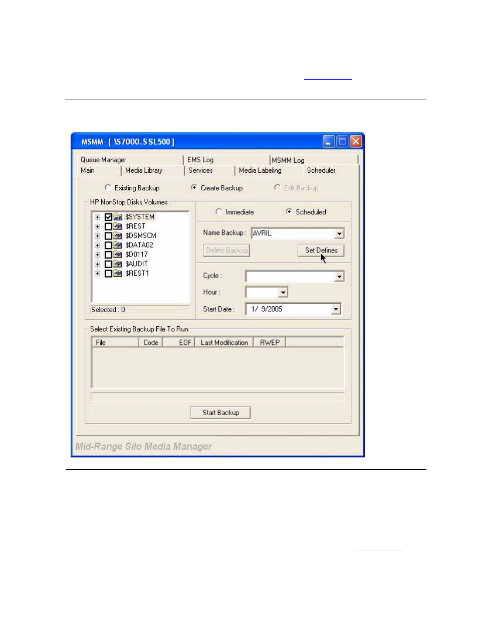 Figure 5-21, Create scheduled backup, Create a scheduled backup | HP NonStop G-Series User Manual | Page 112 / 216