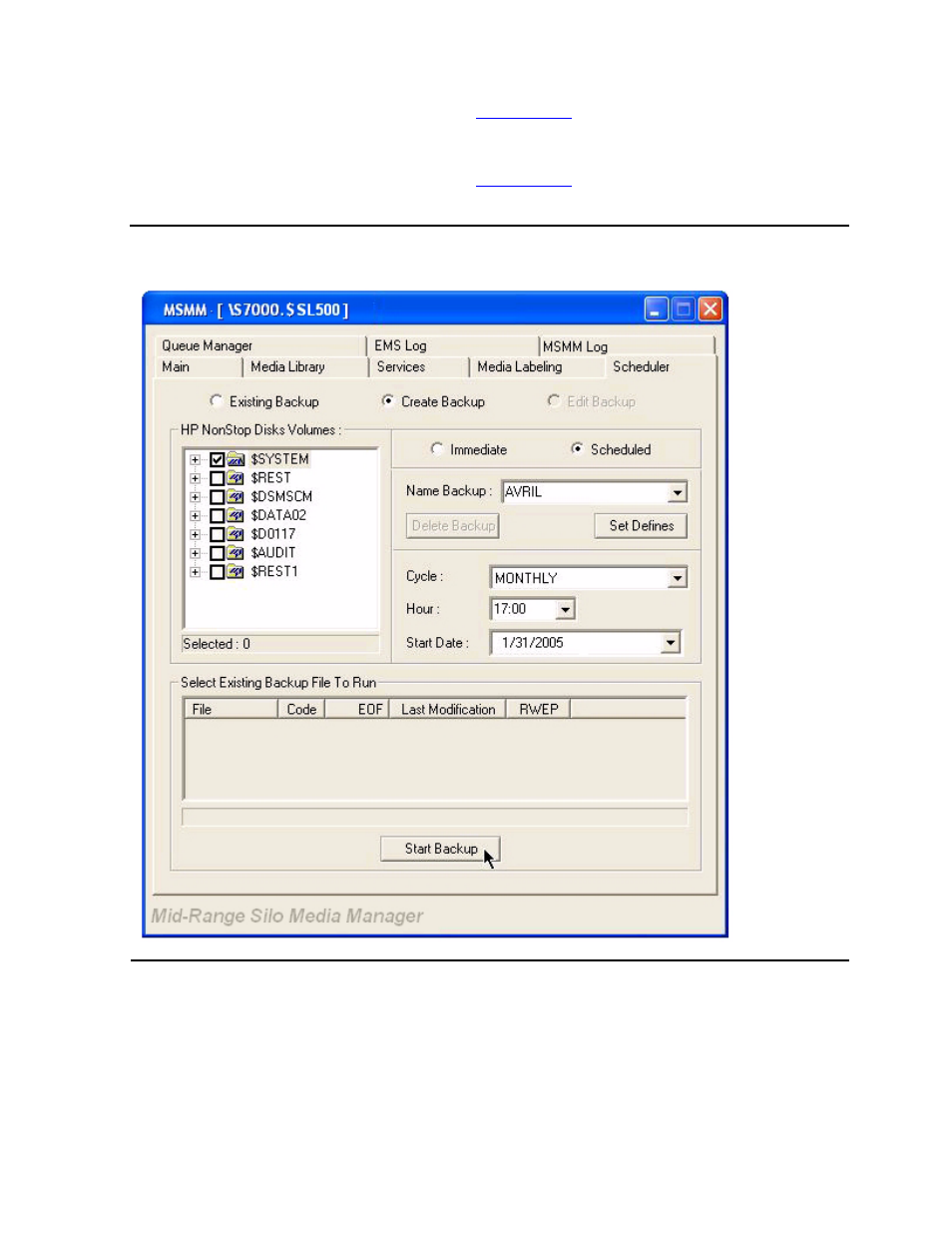 Figure 5-22, Create scheduled backup - final steps | HP NonStop G-Series User Manual | Page 113 / 216