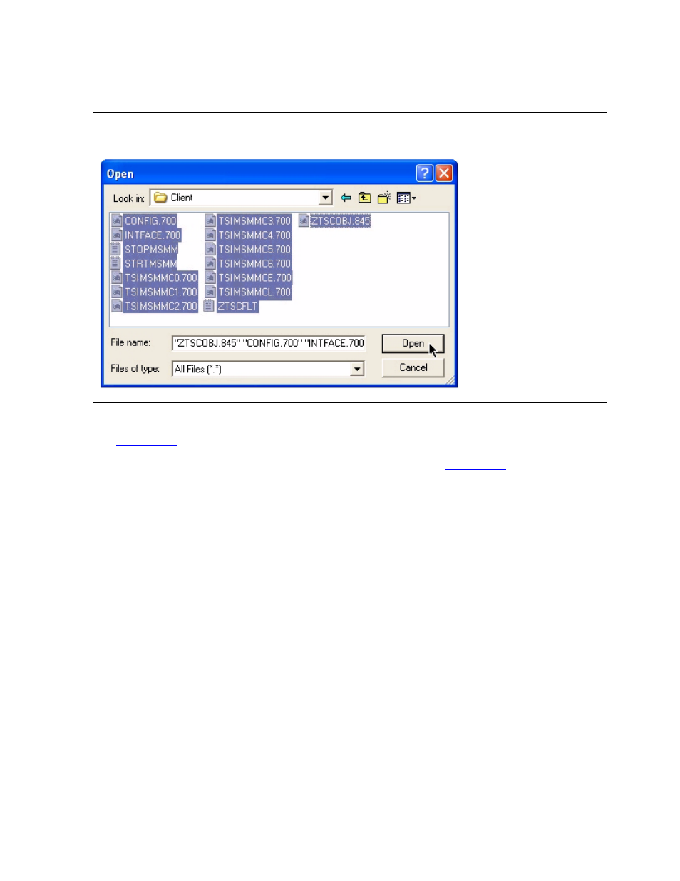 Figure 2-9, Open dialog box - client files | HP NonStop G-Series User Manual | Page 28 / 216
