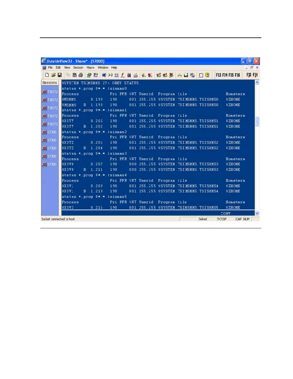 Figure 3-27, Status of processes on the server | HP NonStop G-Series User Manual | Page 60 / 216