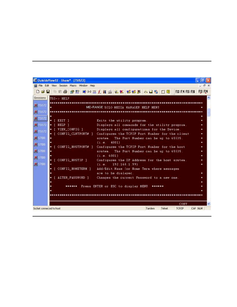 Configuration options, Figure 4-2, Help menu | Configuration options help menu | HP NonStop G-Series User Manual | Page 66 / 216