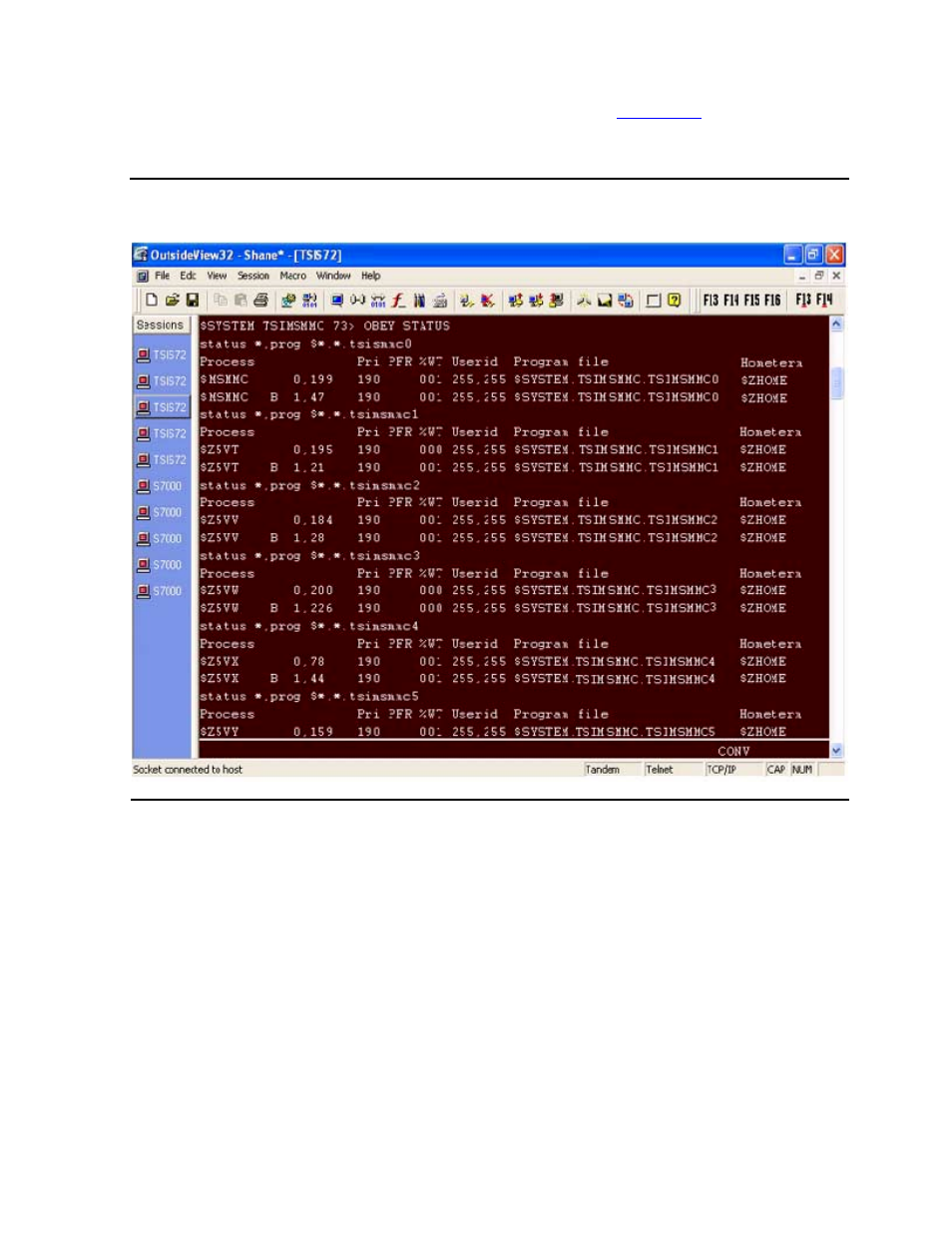 Figure 4-9, Status of running processes - client | HP NonStop G-Series User Manual | Page 73 / 216