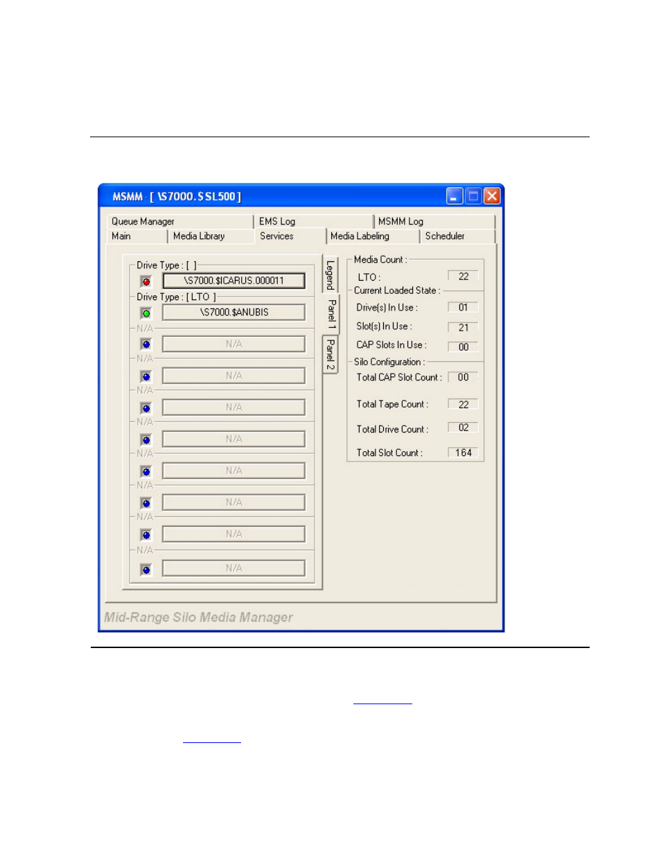 Figure 6-8, Services tab - panels, Panel tabs | HP NonStop G-Series User Manual | Page 95 / 216
