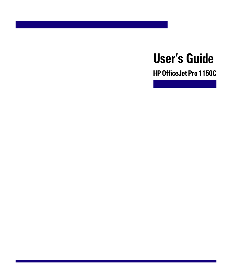 User’s guide | HP Officejet Pro 1150cse All-in-One Printer User Manual | Page 2 / 74