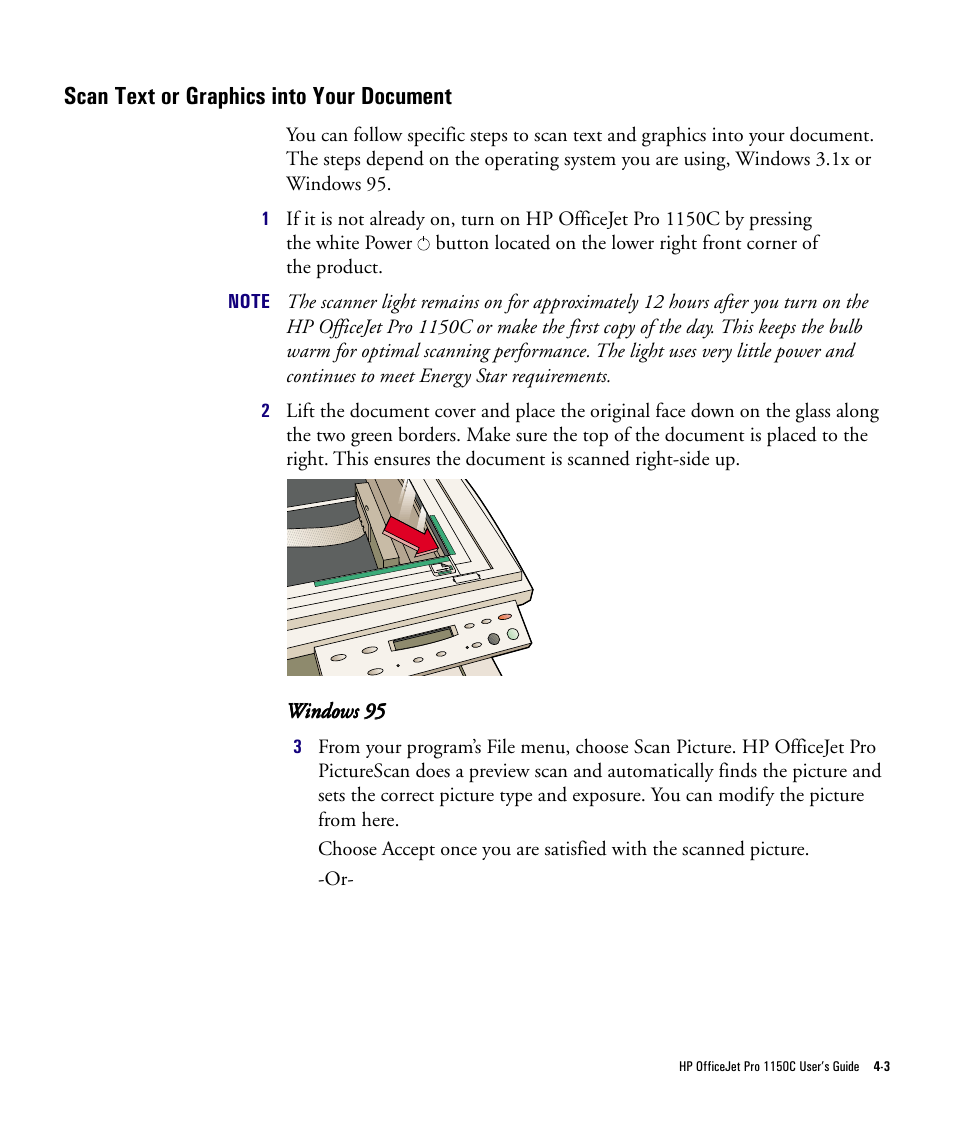 Scan text or graphics into your document | HP Officejet Pro 1150cse All-in-One Printer User Manual | Page 42 / 74