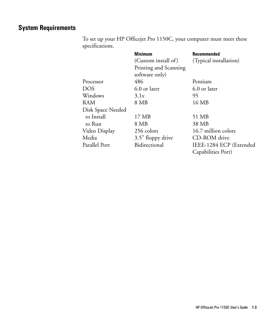 System requirements | HP Officejet Pro 1150cse All-in-One Printer User Manual | Page 8 / 74