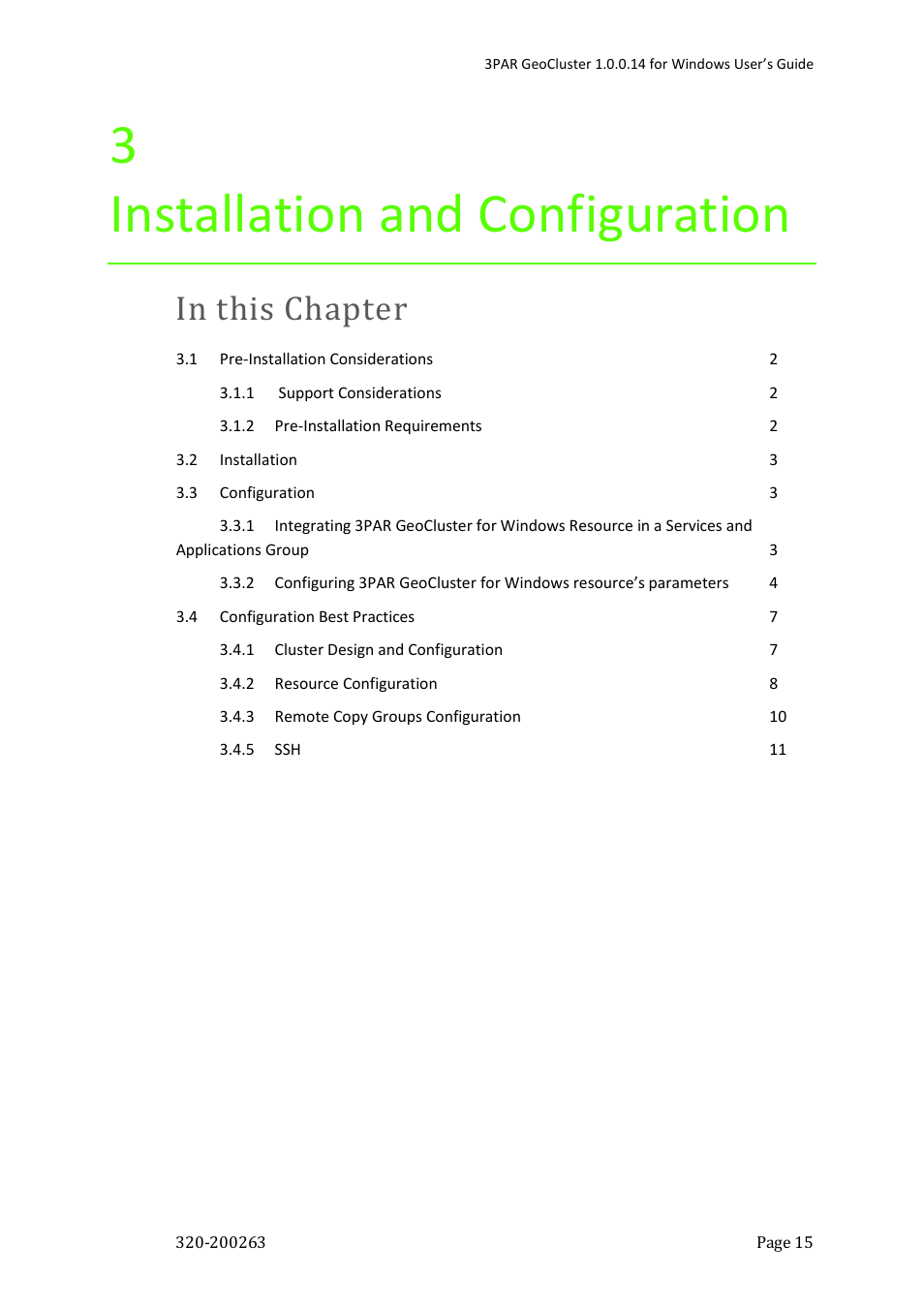 3 installation and configuration | HP 3PAR Geocluster Software User Manual | Page 15 / 49